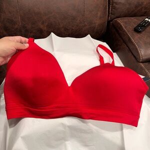👏Joyspun XXXL Wireless Elegant Red Women's Bra